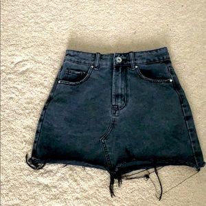 black jean skirt